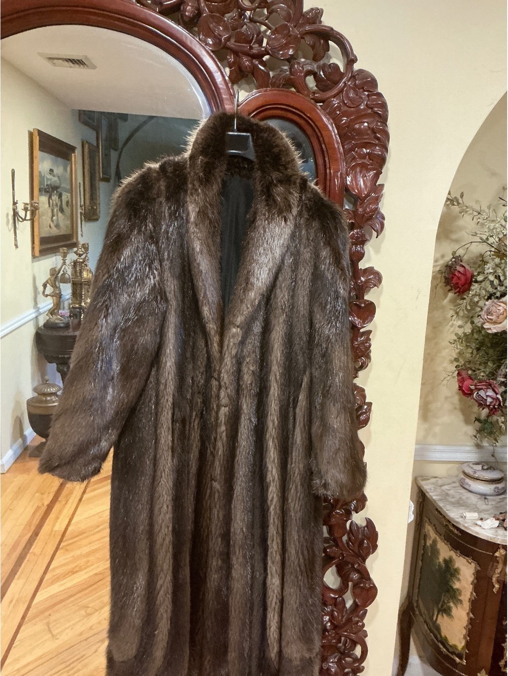 Nutria Fur Coat Size L